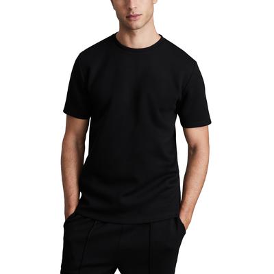 Reiss Bradley Interlock Slim Fit Crewneck Tee - Black