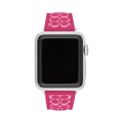 Coach Apple Watch Pink Silicone Strap, 38/40/41mm - Pink