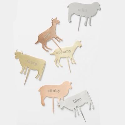 Anthropologie Kitchen | Anthropologie | Set Of Six Cheese Markers Nwot | Color: Gold/Silver | Size: Os