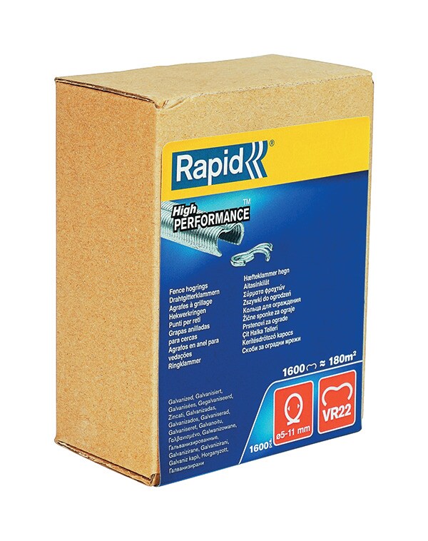 Rapid Zaunklammern oder Ringe VR22 1.6M Verzinkt im Karton . Packung mit 5 Stück Image