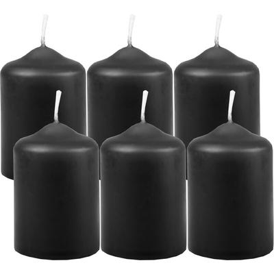 Hs Candle - Stumpenkerzen Ø4cm x 6cm - 6er Pack - Schwarz - Schwarz