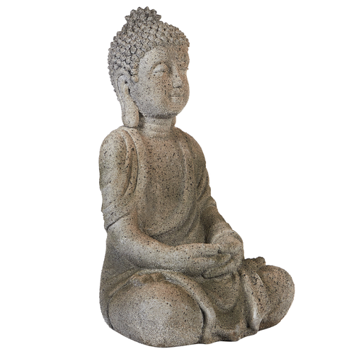 Dekofigur Buddha Grau aus Leichtbeton 41 cm Outdoor Außenbereich Gartendeko Dekoration Wohnaccessoires