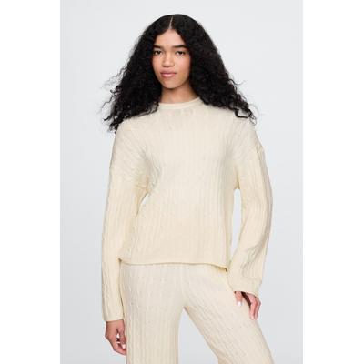 Gap Womens Cream CashSoft Cable-Knit Jumper - Cream