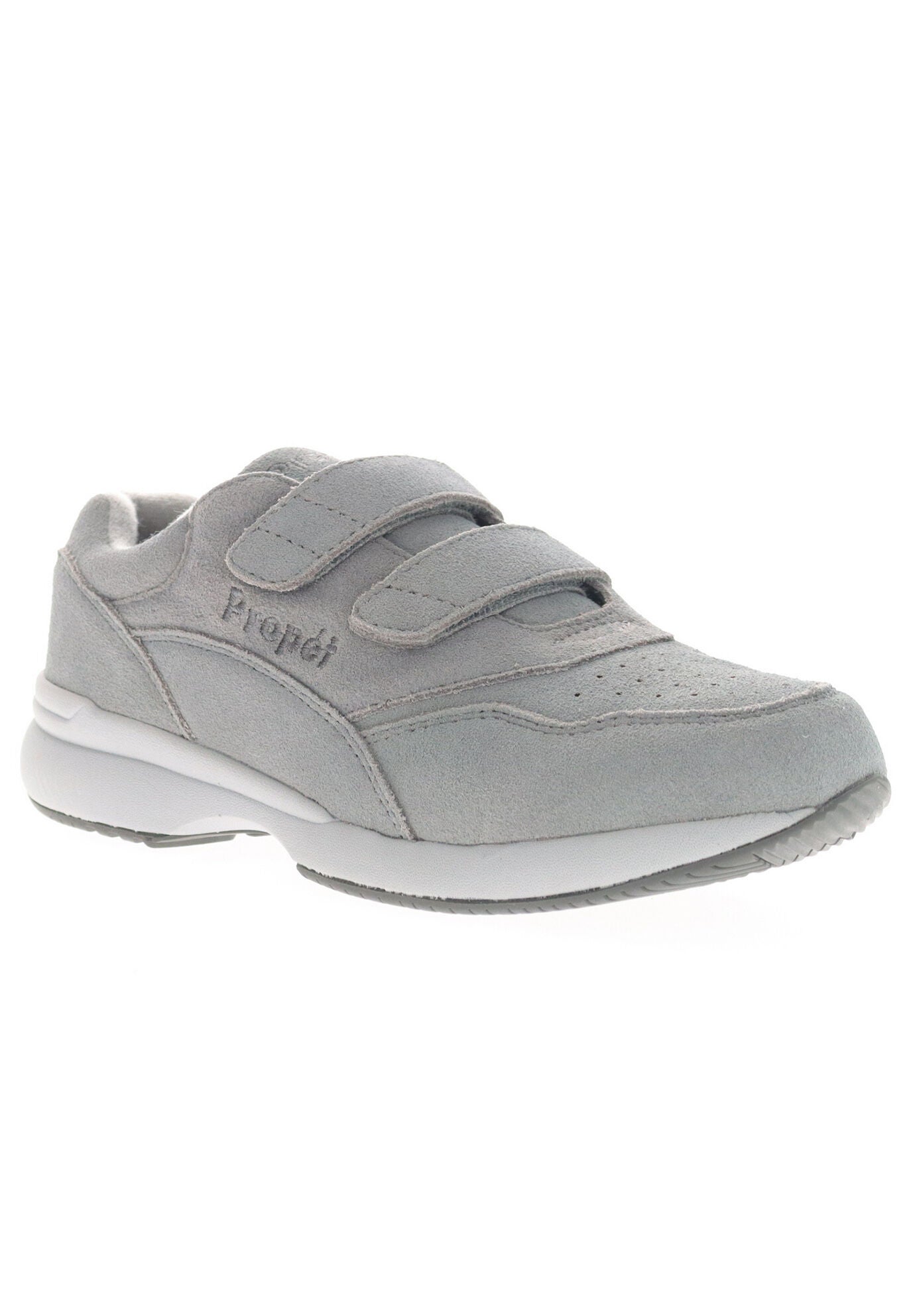 Women's Tour Walker Strap Sneaker by Propet in Grey Suede (Size 6.5 XW)