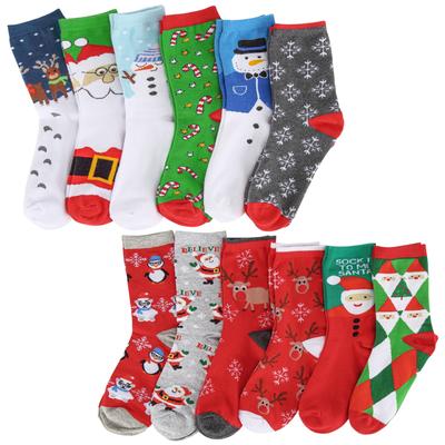 12Pcs Christmas Stockings-Cute Patterned Socks for Women