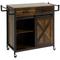 Kitchen Island Cart with Sliding Barn Door, Adjustable Shelf, and Drawers, Mobile Storage Solution for Your Kitchen