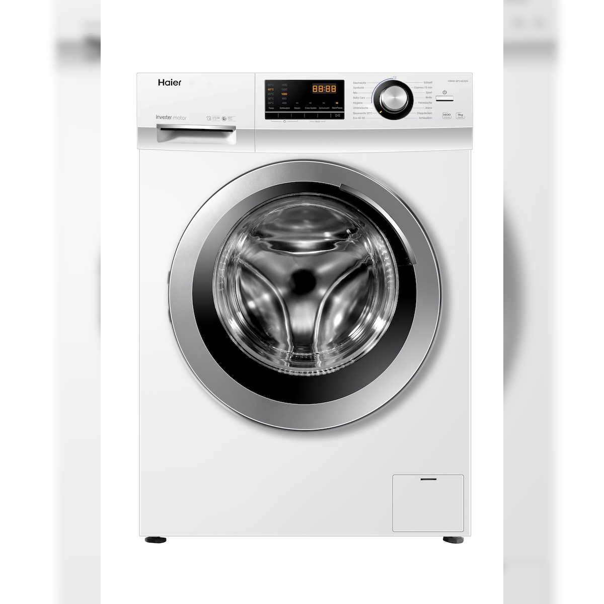 Haier HW90-BP14636N Waschmaschine Freistehend Frontlader 9 kg 1330 RPM A Weiß