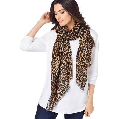 Plus Size Women's Lightweight Scarf by Accessories For All in Classic Animal