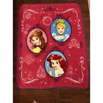 Disney Bedding | Disney Blanket Throw Princess Soft Plush Belle Cinderella Ariel Pink 56”X45” C | Color: Pink/Purple | Size: Os