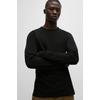 Langarmshirt BOSS ORANGE "Tempesto", Herren, Gr. XXXL, schwarz (schwarz001), Single Jersey, Obermaterial: 78% Baumwolle, 15% Polyacryl, 7% Elasthan, unifarben, casual, regular fit hüftlang, Rundhals, Langarm, Shirts, mit BOSS-Stickerei