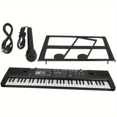 TEMU 61-key Portable Keyboard - And Keyboard With Microphone, , Including Sturdy Stand