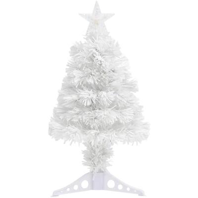 Vidaxl - Künstlicher Weihnachtsbaum,Kunstbaum mit led Weiß 64 cm Glasfaser