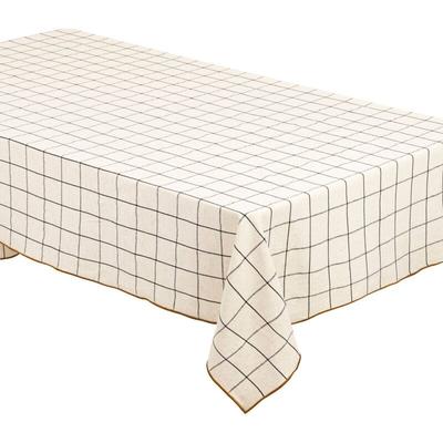 Tischdecke karo helu baumwolle beige und schwarz 150x250cm - Atmosphera