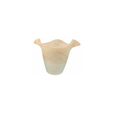 Glasschirm aurora in mattem Pastellbraunem Alabaster 15x11 cm Öffnung 3 cm Image