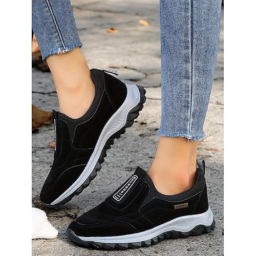 Damen Slip-On Outdoor Wander-Sneaker – bequeme atmungsaktive rutschfeste Schuhe zum Wandern und Reisen