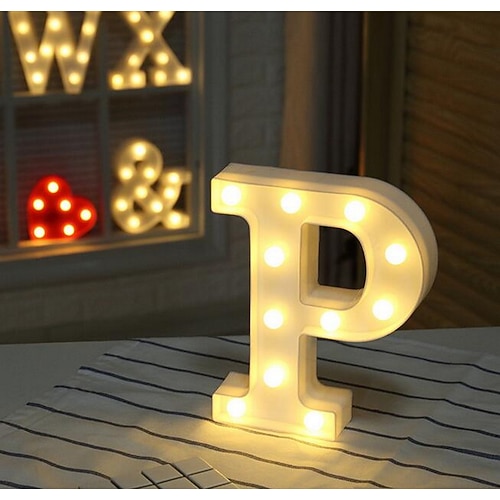 LED-Leuchtbuchstaben, 26 leuchtende Alphabet-Buchstaben, batteriebetriebene dekorative Festzeltlampen für Hochzeiten, Geburtstage, Partys, die Hausbar und als Weihnachtsdekoration Image