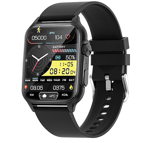 iMosi KT64 Smartwatch 1.96 Zoll Smartwatch Fitnessuhr Bluetooth Schrittzähler Anruferinnerung Schlaf-Tracker Kompatibel mit Android iOS Damen Herren Freisprechanlage Wasserdicht Mediensteuerung IP 67 Image