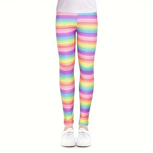 Mädchen 3D Graphic Batik Hose Gamaschen Frühling Herbst Aktiv Basic kinderkleidung 4-12 Jahre Outdoor Casual Täglich Regular Fit Image