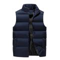 Herren Wintermantel Winterjacke Puffer Weste Weste Steppweste Strickjacke Casual Campen und Wandern Winter Tasche Polyester Windundurchlässig Warm Bequem Solide / einfarbig Stehkragen Schwarz Rote