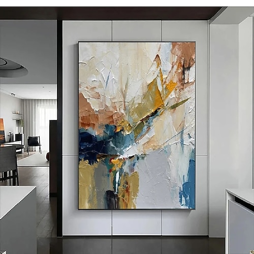 handgemachtes handgemaltes 3D abstraktes Ölgemälde Wand modernes abstraktes grünes Leinwandgemälde Wohndekoration Dekor Leinwandgemälde für Schlafzimmer Wohnzimmer Kunstwerk Image