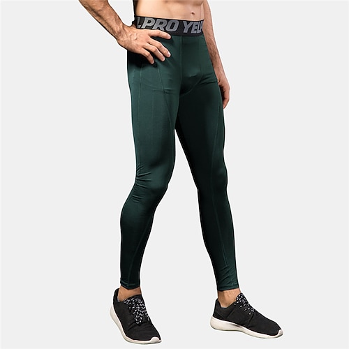 Herren Sport Leggings Laufhosen Kompressionsstrumpfhosen Trainingshosen Tasche Elastischer Bund Hohe Taille Strumpfhosen Innen Outdoor Sport Outdoor Sommer Herbst Schnelltrocknend Leicht Weich Image