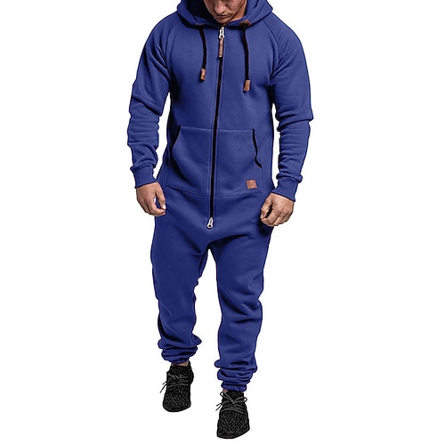 Herren Trainingsanzug Jogginganzug 2-teiliges Sport-Set Vollreißverschluss Einteilig Einfarbig Sportbekleidungsset Herbst Winter Dunkelgrau Cachi scuro Fitnesstraining Joggen Laufen Thermowarm Weich Image