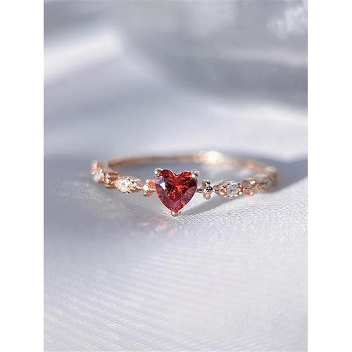 Damen Ringe Romantisch Valentinstag Herz Ring