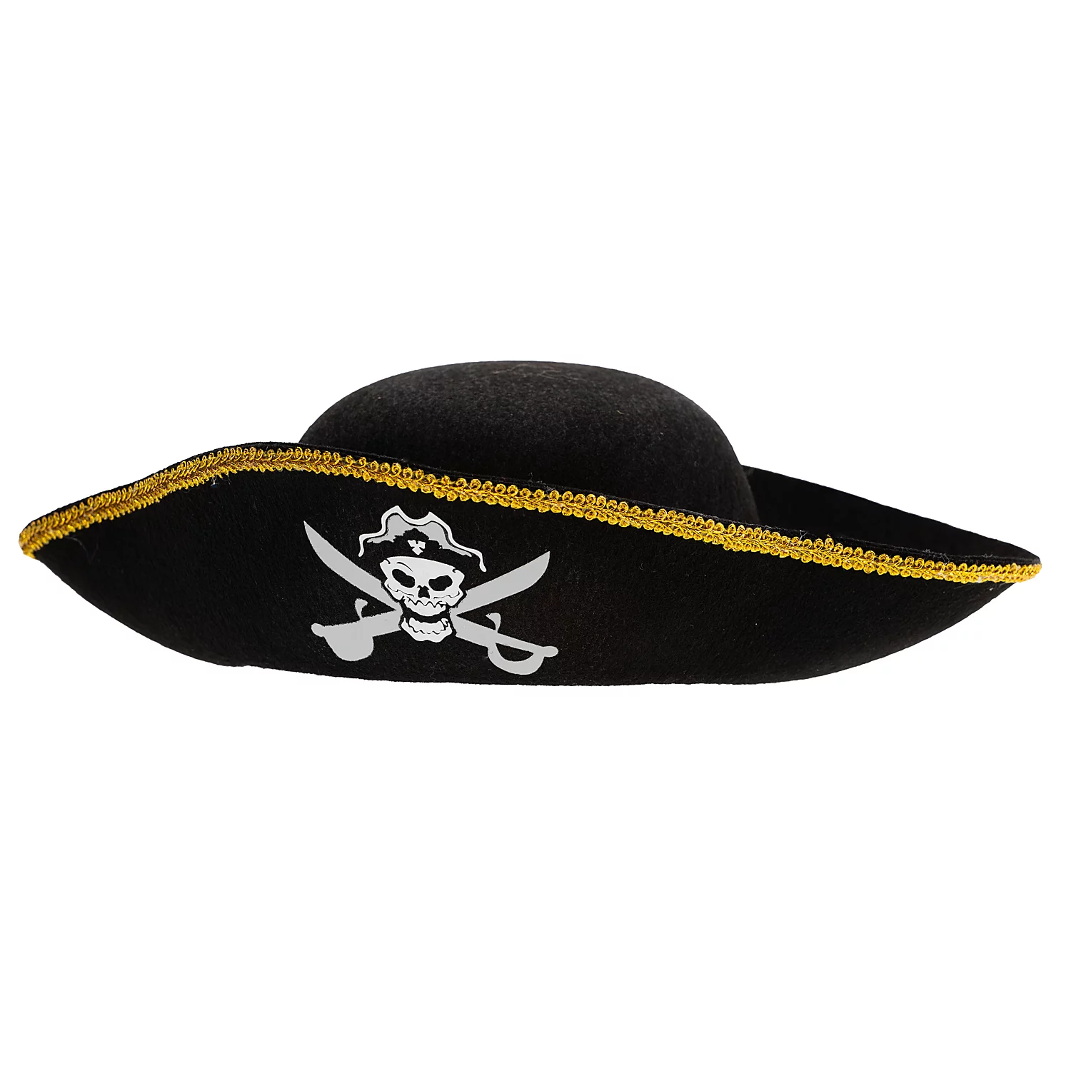 Dreispitz Piratin-Totenkopf, schwarz/gold Image