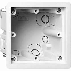 Gira E22 Hohlwanddose, IP20, Kunststoff, quadratisch, Gehäusedurchführung durch Ausbrechöffnung, 84x84x60,5mm, 289600 Image