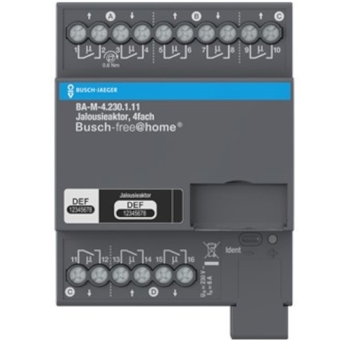 Busch-Jaeger Jalousieaktor free@home REG 4f 6A 1Eing Image