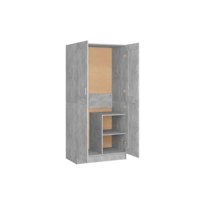 vidaXL Kleiderschrank Betongrau 82,5x51,5x180 cm Holzwerkstoff