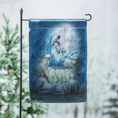 12.5 in. x 18 in. Silent Night Lustre Garden Flag - Multicolor - 12.5 in x 18 in