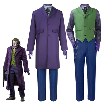 Joker Clown Cosplay Kostüm Top Weste Hemd Hosen lila Anzug Set Horror Halloween Maskerade Karneval Party Outfits für Männer Image