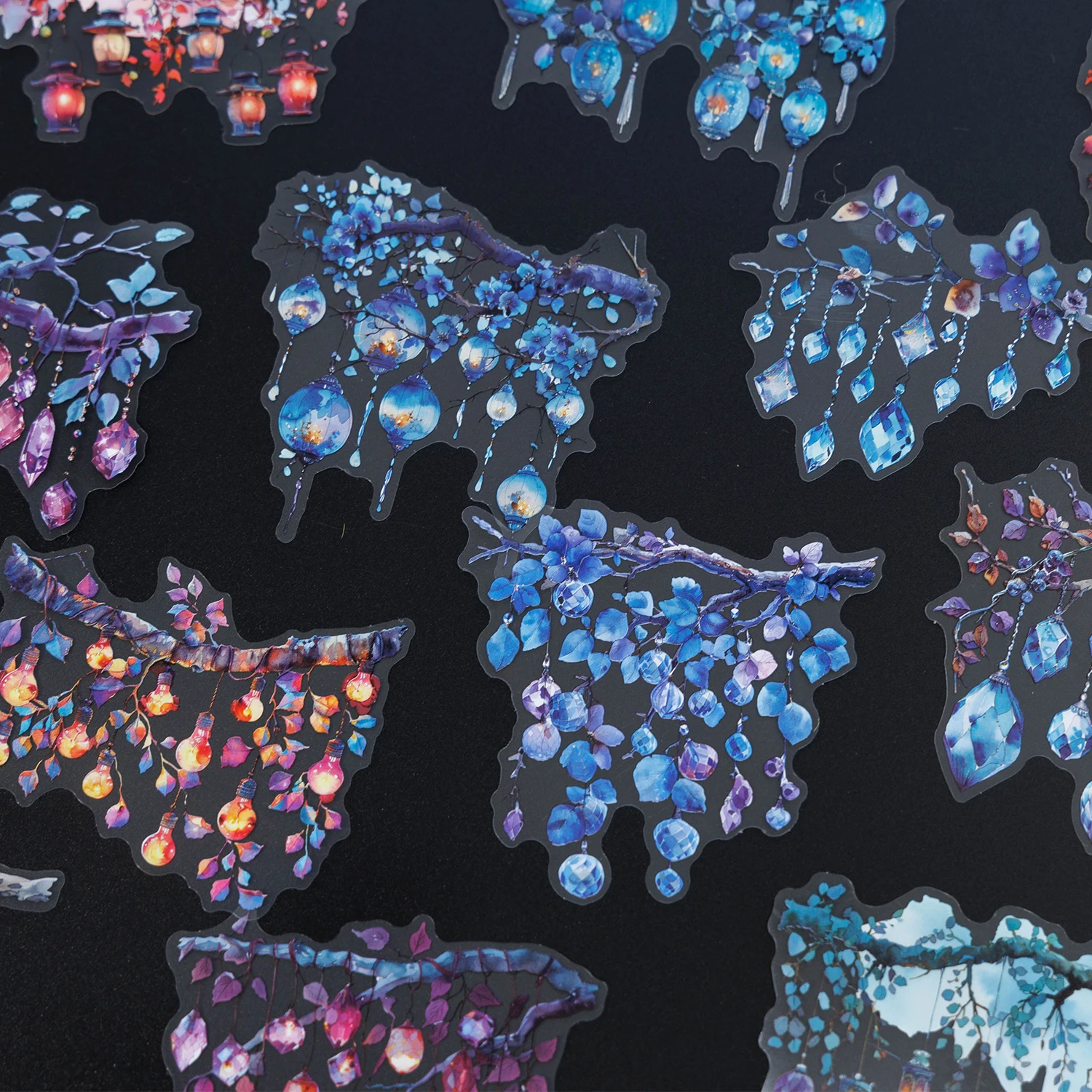 4 Arten 16 Blatt Flackernde Lichter Serie Nachtlampe Thema Aufkleber Scrapbooking Material Tagebuch Album Junk Journal Supplies Image