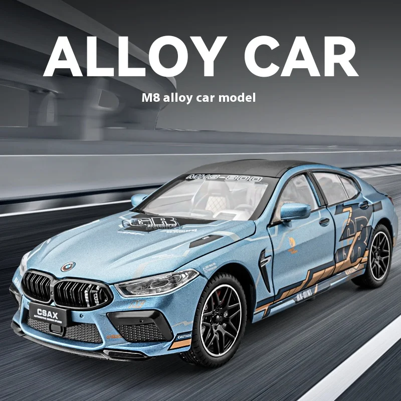 1:24 bmw m8 manhart mh8 800 supercar legierung metall druckguss modell auto sammeln hobby bücherregal computer verzierung geschenk für freund box