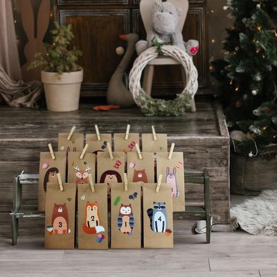 Adventskalender "Waldtiere", 24 bedruckte Tüten Image