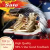 Trump-Schuhe NEVER SURRENDER Top-Qualität, große Größe 47, 48, Gold, Herren und Damen, 2024, MAGA