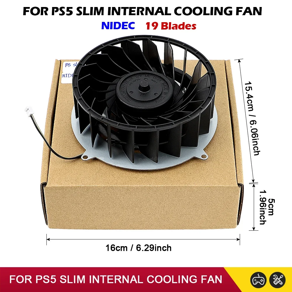 Ersatz interner Kühlerlüfter für PS5 Slim Host Kühlkörper 19 Flügel 12 V DC 1,69 A Lüfter für PS5 Slim Konsole Spielzugang Image