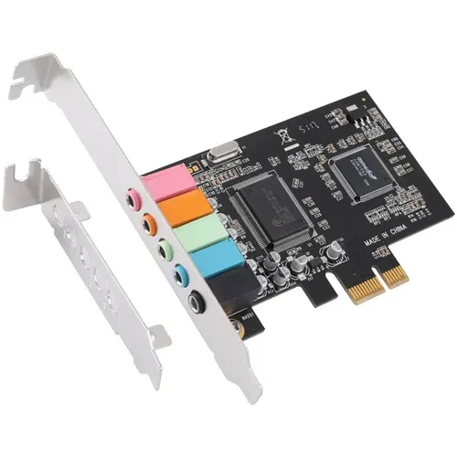 PCIe Soundkarte 5.1, PCI Express Surround Karte 3D Stereo Audio mit hoher Soundleistung PC Soundkarte CMI8738 Chip