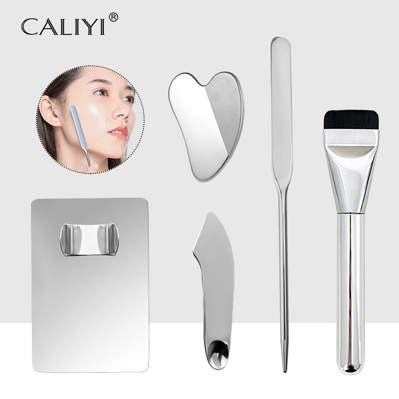 Make-up Foundation Pinsel Misch palette Edelstahl Lippenstift Lidschatten Mixer Spatel Stab Farb stift Make-up Beauty-Tools Image