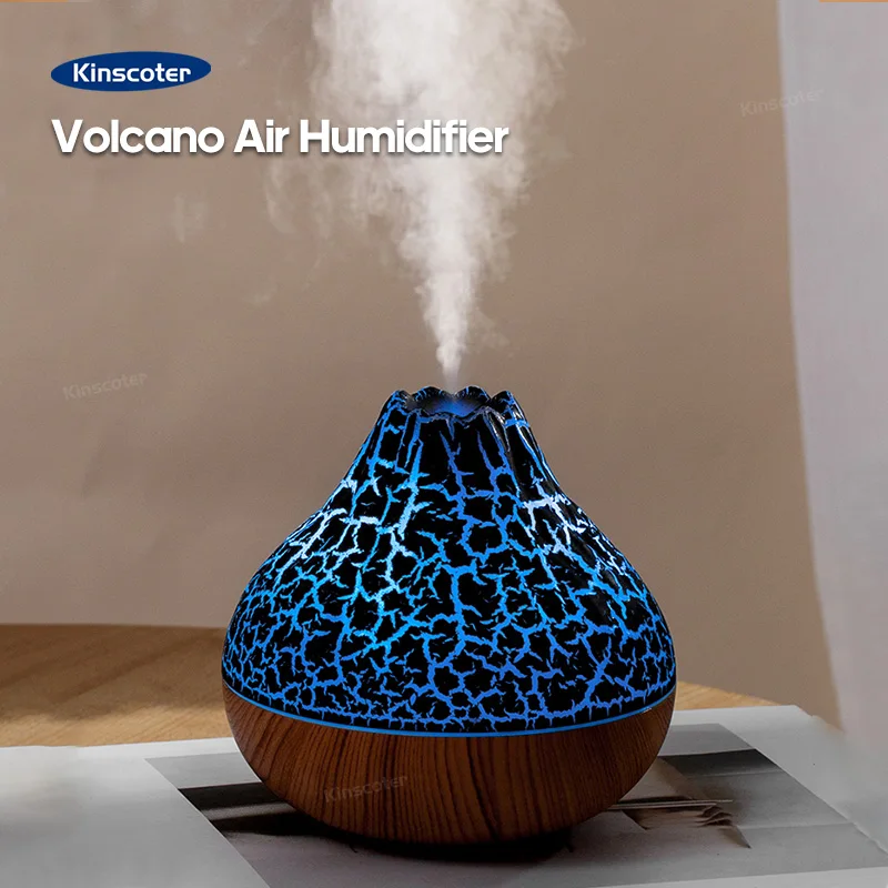 Volcano Luftbefeuchter 300 ml Desktop USB Wassernebeldiffusor Luftreiniger Lufterfrischer Vernebler mit buntem Umgebungsnachtlicht Image