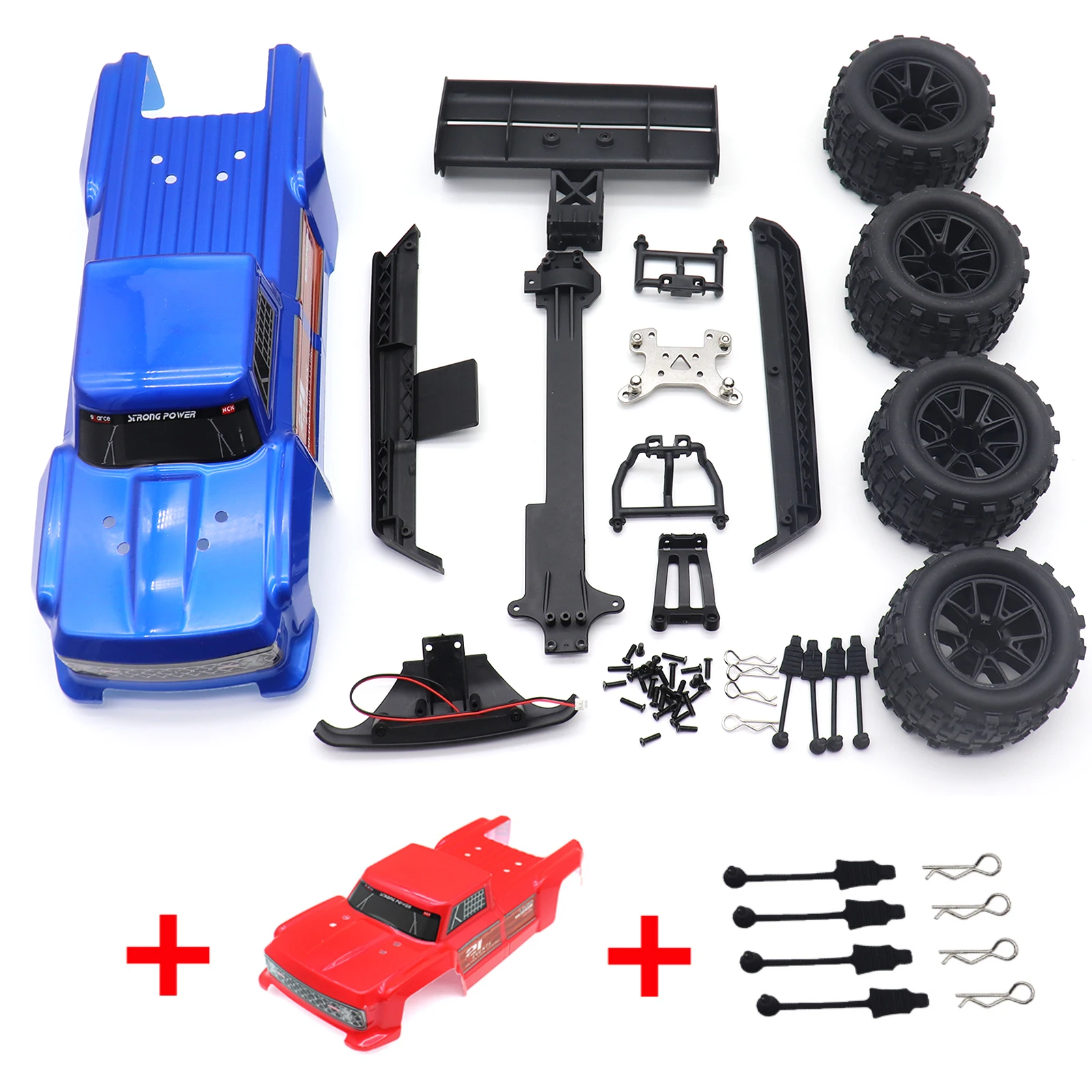 Monster Truck Modifizierte Karosserieräder im Maßstab 1:12, Upgrade-Teile-Set für Wltoys 124016 124017 124018 124019 RC Buggy Auto Hobby