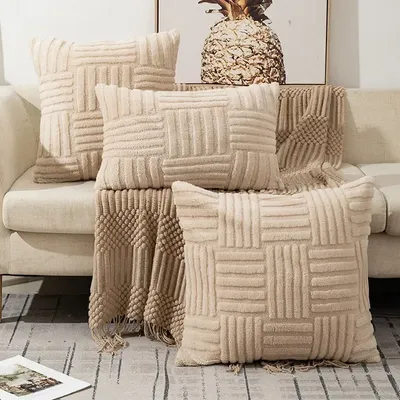 1pc Kissen bezüge für Sofa kissen bezug Kissen bezug Strick pelz Kissen bezug Büros ofa Taille Image
