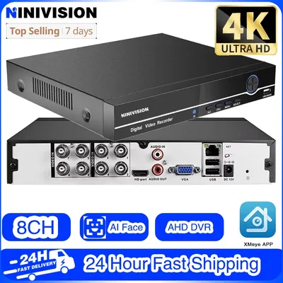 8 kanal cctv ahd dvr hd 8mp dvr AHD-N hybrid 4k dvr 6 in1 video recorder für ahd tvi cvi cvbs analoge kamera ip kamera 8ch