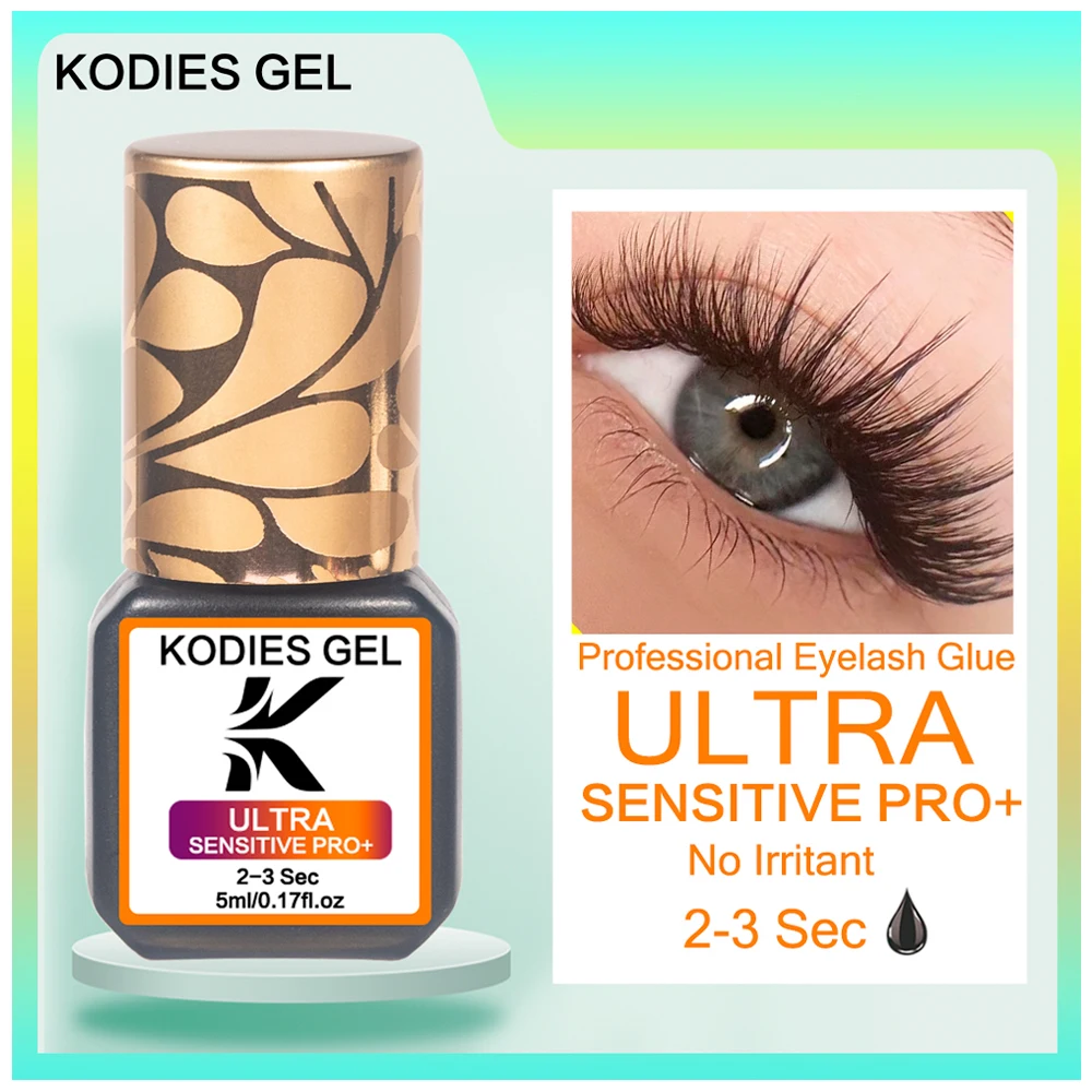 KODIES GEL Sensitive Wimpernkleberverlängerung, 5 ml, geringer Rauch, kein störender schwarzer Kleber für individuellen Selbstgebrauch, starker Wimpernkleber Image