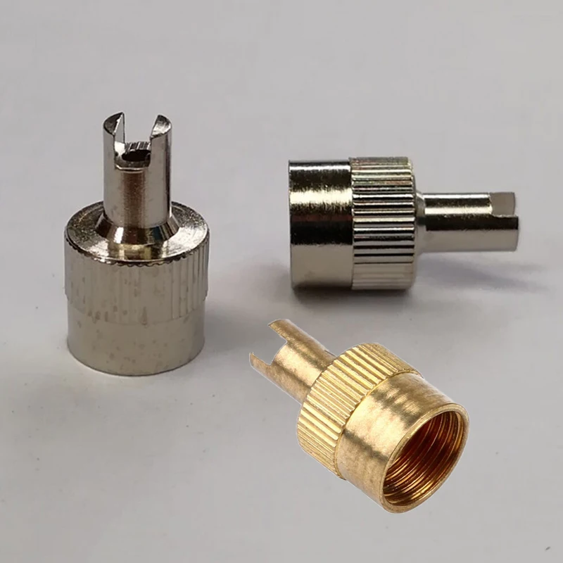 4 stücke/10 stücke/12 stücke Schlitzkopf-Ventils chaft kappen mit Kernent ferner Werkzeug für Auto Motorrad Ventil kappen Stahl Kupfer Image