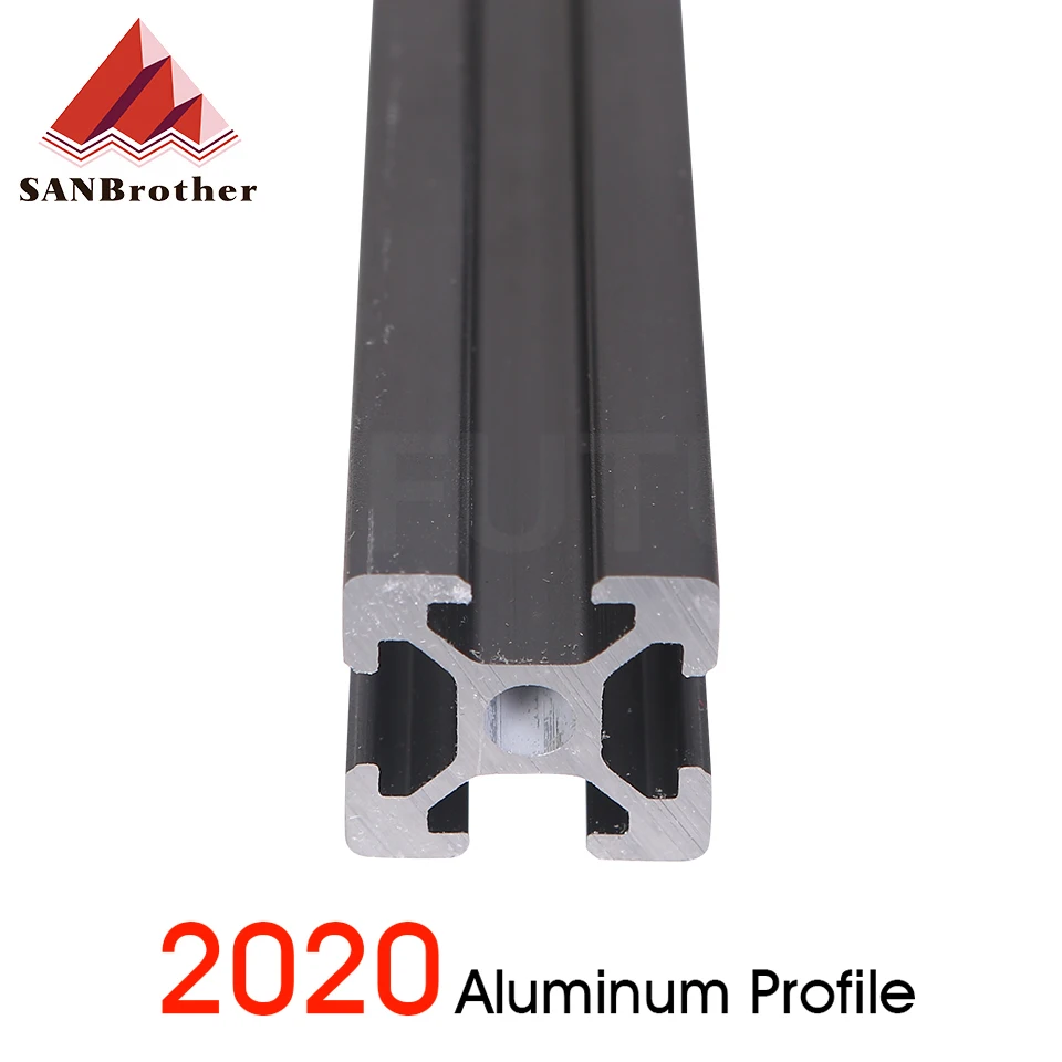 1PC SCHWARZ 2020 Europäischen Standard Eloxiert Aluminium Profil Extrusion 100mm - 800mm Länge Linear Schiene 500mm für CNC 3D Drucker Image