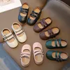 Mädchen Mary Janes Vintage fünf Farben Klett verschluss Licht Kinder Prinzessin Schuh Frühling Pu Leder flache Kinder flachen Schuh 21-30