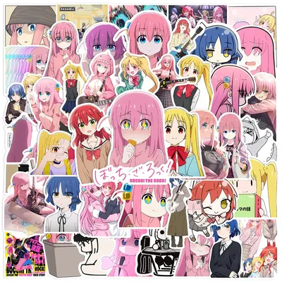 50pcs anime bocchi der rock! Aufkleber Spielzeug für Kinder Spielzeug DIY Motorrad Helm Telefon Skateboard Cartoon Aufkleber Aufkleber Packs Image