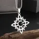 Witchcraft Witch Knot Natural Stone Moon Pendant Stainless Steel Necklace Irish Celtic Knot Lucky Jewelry for Men and Women
